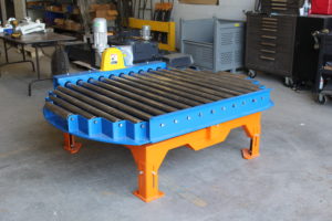 small, blue, oval Chain Driven Live Roller Conveyor (CDLR)
