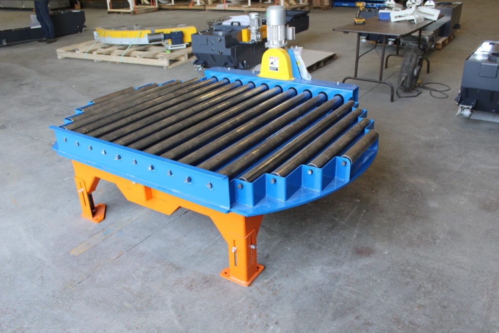 blue and orage round Chain Driven Live Roller Conveyor (CDLR)