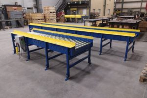 angled view of long Chain Driven Live Roller Conveyor (CDLR)